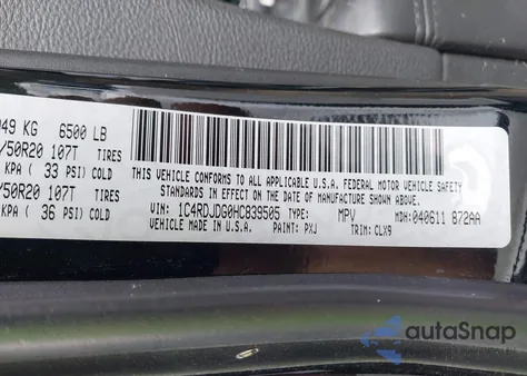 2017 Dodge Durango Gt Awd from USA, damaged, VIN 1C4RDJDG0HC839505